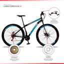 Ver imagem 2 de Bicicleta Aro 29 Bike Aço 21 Marchas Velocidades Freio a Disco:azul