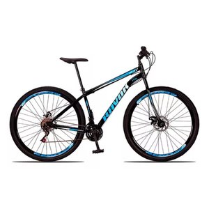 Bicicleta Aro 29 Bike Aço 21 Marchas Velocidades Freio a Disco:azul
