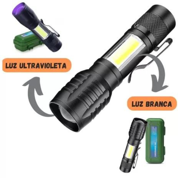 Lanterna Recarregável Luz Negra Uv Resistente a Água - 5