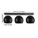 Ver imagem 3 de Lustre Plafon Bola 15 cm Retangular Triplo Branco com Cobre