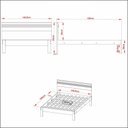 Ver imagem 3 de Cama de Casal para Colchão 138 x 188 cm Multimóveis CR35013 Nogal/Branca