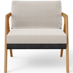 Poltrona Decorativa Para Sala De Estar Pietra L02 Couríssimo Preto Linho Cru - Lyam Decor - 3