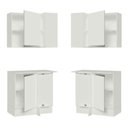 Ver imagem 7 de Kit Armário de Cozinha de Canto 100% MDF 2 Portas e Nicho Branco Smart Madesa