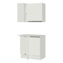 Ver imagem 1 de Kit Armário de Cozinha de Canto 100% MDF 2 Portas e Nicho Branco Smart Madesa
