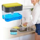 Ver imagem 2 de Porta Detergente Dispenser Sabão 2 em 1 para Pia Cozinha - Preto
