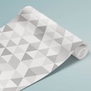Ver imagem 3 de Papel de Parede Triângulos Branco e Cinza Arte Destaque 2,50 Metros