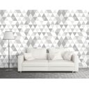 Ver imagem 1 de Papel de Parede Triângulos Branco e Cinza Arte Destaque 2,50 Metros