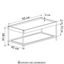 Ver imagem 4 de Mesa de Centro para Sala com Prateleira Arlo A10 Hanover/dourado - Mpozenato