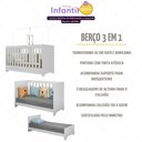 Ver imagem 6 de Quarto Infantil Completo com Berço 3 em 1 com Colchão Incluso Multimóveis Mp4384 Branco