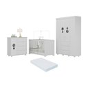 Ver imagem 1 de Quarto Infantil Completo com Berço 3 em 1 com Colchão Incluso Multimóveis Mp4384 Branco