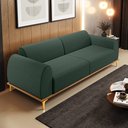 Ver imagem 2 de Sofá 03 Lugares Para Sala de Estar Kiev 210 cm D02 Linho Verde Musgo C-117 - Lyam Decor