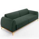 Ver imagem 1 de Sofá 03 Lugares Para Sala de Estar Kiev 210 cm D02 Linho Verde Musgo C-117 - Lyam Decor