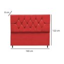 Ver imagem 5 de Cabeceira Cama Box Estofada Queen Size 160 Cm Suede Madri Vermelho