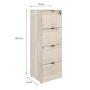 Ver imagem 3 de Kit 2 Gaveteiros Arquivo 4 Gavetas para Pastas Suspensas com Chave Kuadra Yescasa Off White