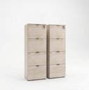 Ver imagem 2 de Kit 2 Gaveteiros Arquivo 4 Gavetas para Pastas Suspensas com Chave Kuadra Yescasa Off White