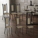 Ver imagem 1 de Kit 6 Cadeiras Paris Corino Creme Tubo Preto Fosco