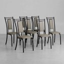 Ver imagem 4 de Kit 6 Cadeiras Paris Corino Creme Tubo Preto Fosco