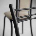 Ver imagem 5 de Kit 6 Cadeiras Paris Corino Creme Tubo Preto Fosco