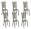 Ver imagem 2 de Kit 6 Cadeiras Paris Corino Creme Tubo Preto Fosco