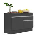 Ver imagem 1 de Balcão Cozinha C/ Rodapé Gabinete Pia 120cm 2 Ptas 1 Gav Veneza Multimóveis Mp2117.898 Preto/
