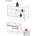 Ver imagem 3 de Balcão Cozinha C/ Rodapé Gabinete Pia 120cm 2 Ptas 1 Gav Veneza Multimóveis Mp2117.898 Preto/