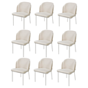 Ver imagem 1 de Conjunto 6 Cadeiras de Jantar Aurora no Linho Bege e Metal Champanhe