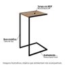 Mesa de Apoio Lateral Industrial - Carvalho/Preto - 2