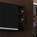 Ver imagem 6 de Armário Aéreo Nevada com Nicho 180cm 4 Portas Preto - Lumil Lumil Móveis