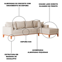 Ver imagem 6 de Sofá 4 Lugares Beny com Chaise Direito Linho Bege