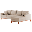 Ver imagem 4 de Sofá 4 Lugares Beny com Chaise Direito Linho Bege