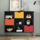 Ver imagem 2 de Nicho Organizador Lila Retrô c/ 3 Gavetas Preto/Colorido