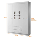 Ver imagem 5 de Guarda Roupa Infantil Livia 4 Portas Mdf Alto Brilho