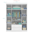 Ver imagem 4 de Guarda Roupa Infantil Livia 4 Portas Mdf Alto Brilho