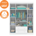 Ver imagem 3 de Guarda Roupa Infantil Livia 4 Portas Mdf Alto Brilho