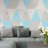Papel de Parede Geométrico Triângulo Azul - 10 Metros - 9