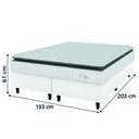 Ver imagem 4 de Cama Box Colchão Casal King Molas Ensacadas City Pillow Top 193x203x61cm Linho Branco / Cinza