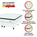 Ver imagem 6 de Cama Box Colchão Casal King Molas Ensacadas City Pillow Top 193x203x61cm Linho Branco / Cinza