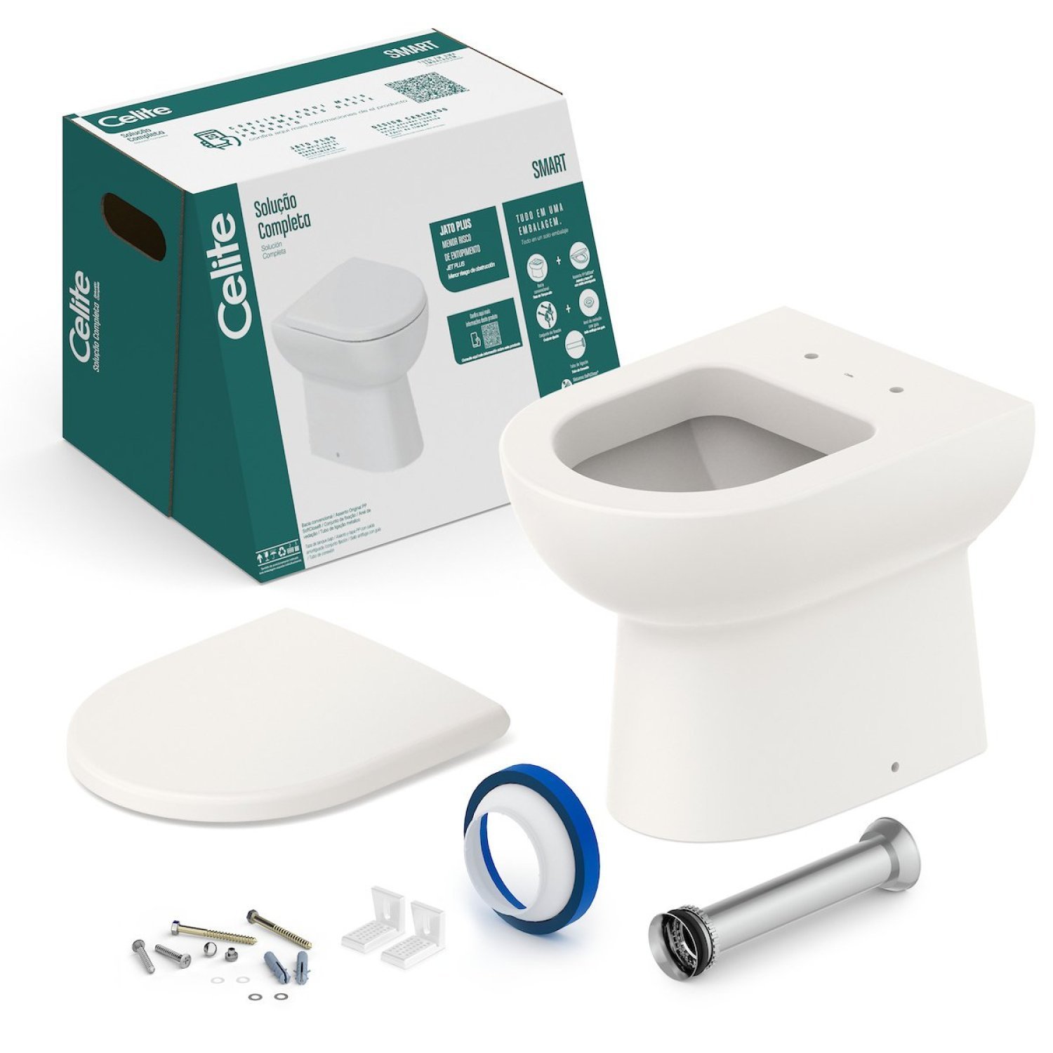 Vaso Sanitário Convencional com Assento Termofixo Queda Amortecida Smart Celite - 3