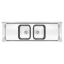 Ver imagem 1 de Pia de Inox com Cuba Dupla 2,00 X 0,53 Lisa