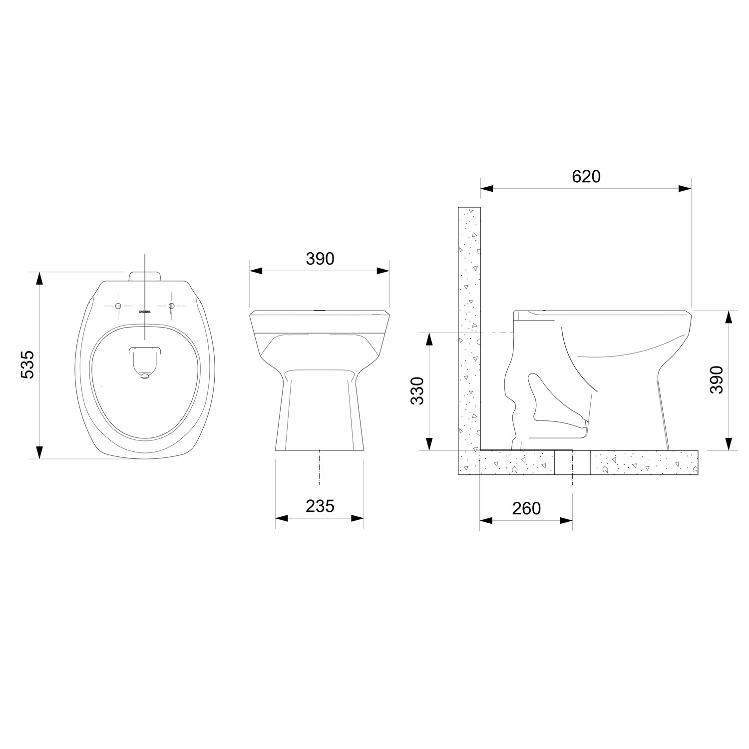 Kit de Bacia Convencional Assento PP com Queda Amortecida e Complementos de Instalação Thema Roca I Incepa - 2