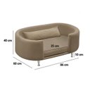Ver mais imagens de Cama para Cachorro e Gato Caminha Chase Pet Veludo Bege Pés Metal com Regulagem - Arkell
