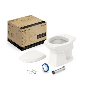 Kit de Bacia Convencional Assento PP com Queda Amortecida e Complementos de Instalação Thema Roca I Incepa