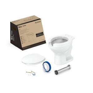 Kit de Bacia Convencional Assento PP com Abertura Frontal e Complementos de Instalação Acesso Roca I Incepa