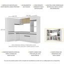 Ver imagem 4 de Armário de Cozinha Completa de Canto com Rodapé Veneza Multimóveis V2085 Branco/Preto