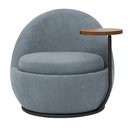 Ver imagem 6 de Poltrona Kaira Mesa Lateral Esquerda Base Fixa Preto Bouclé Azul Claro - Nexta Casa