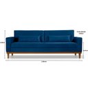 Ver imagem 3 de Sofá Living Valência 2,20mt C/base Madeira- Espuma D28 C/ 2 Almofdas Azul - Estofado Pérola