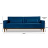 Sofá Living Valência 2,20mt C/base Madeira- Espuma D28 C/ 2 Almofdas Azul - Estofado Pérola - 3