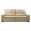 Ver imagem 4 de Sofa Retratil Reclinavel 2 Lugares 2,60m Atlantis Veludo Bege Lansofbr