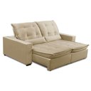 Ver imagem 2 de Sofa Retratil Reclinavel 2 Lugares 2,60m Atlantis Veludo Bege Lansofbr