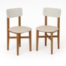 Kit 2 Cadeiras em Madeira Maciça Elisa para Sala de Jantar Off-white - 1